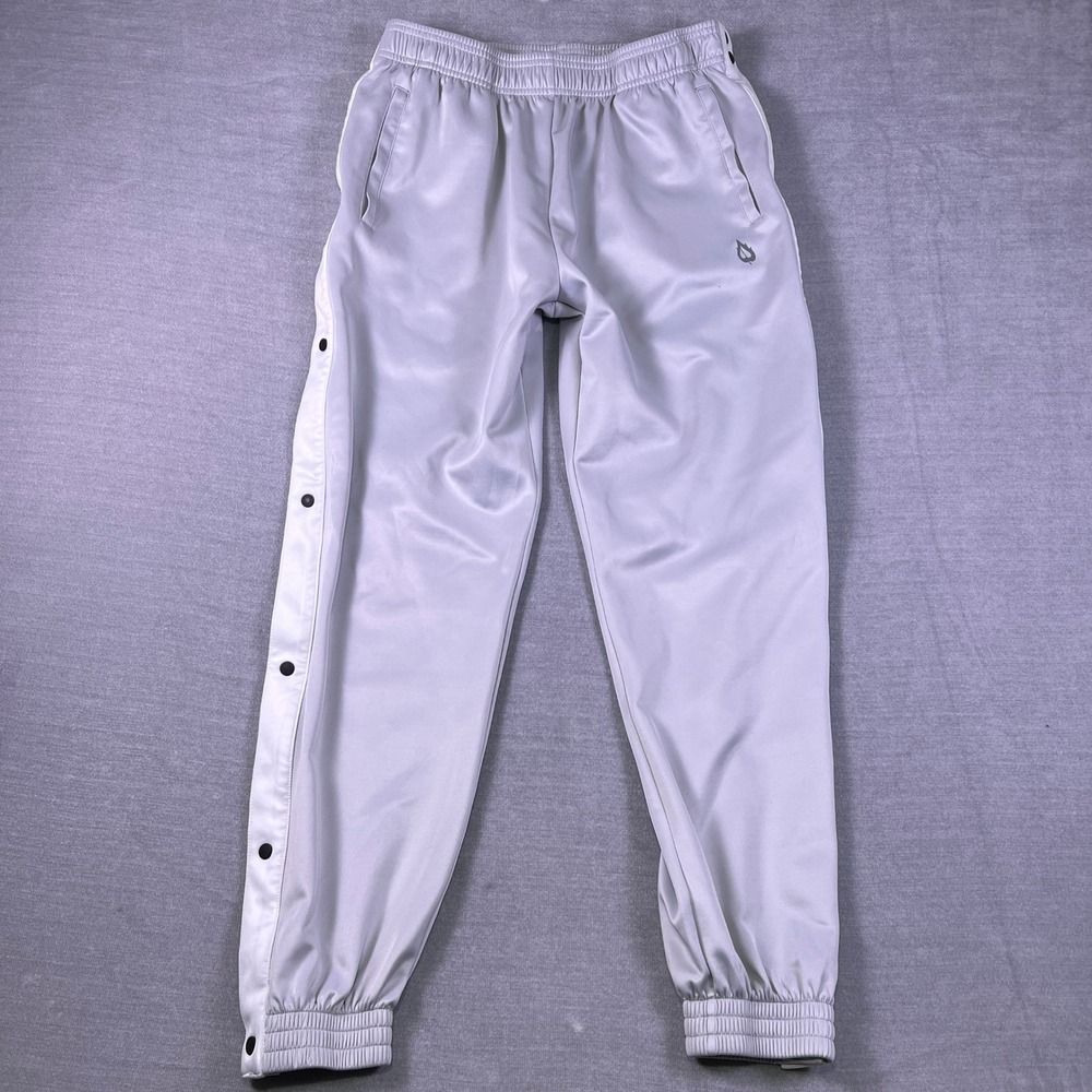 Baleaf Tear Away‎ Snap Button  Track Pants Mens Large Light Gray Polyester
